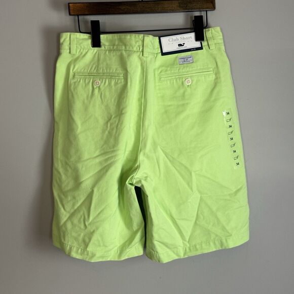 VINEYARD VINES Mens Lime Green Club Shorts Size 34 Twill Classic Golf Preppy NWT - Picture 5 of 9